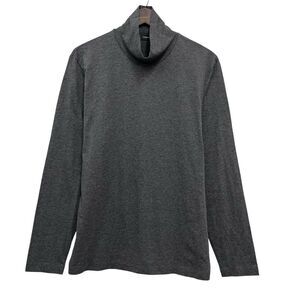 Theory NEW Women's Sz XL Long Sleeve Miller Turtleneck Dark Gray Cotton Sweater